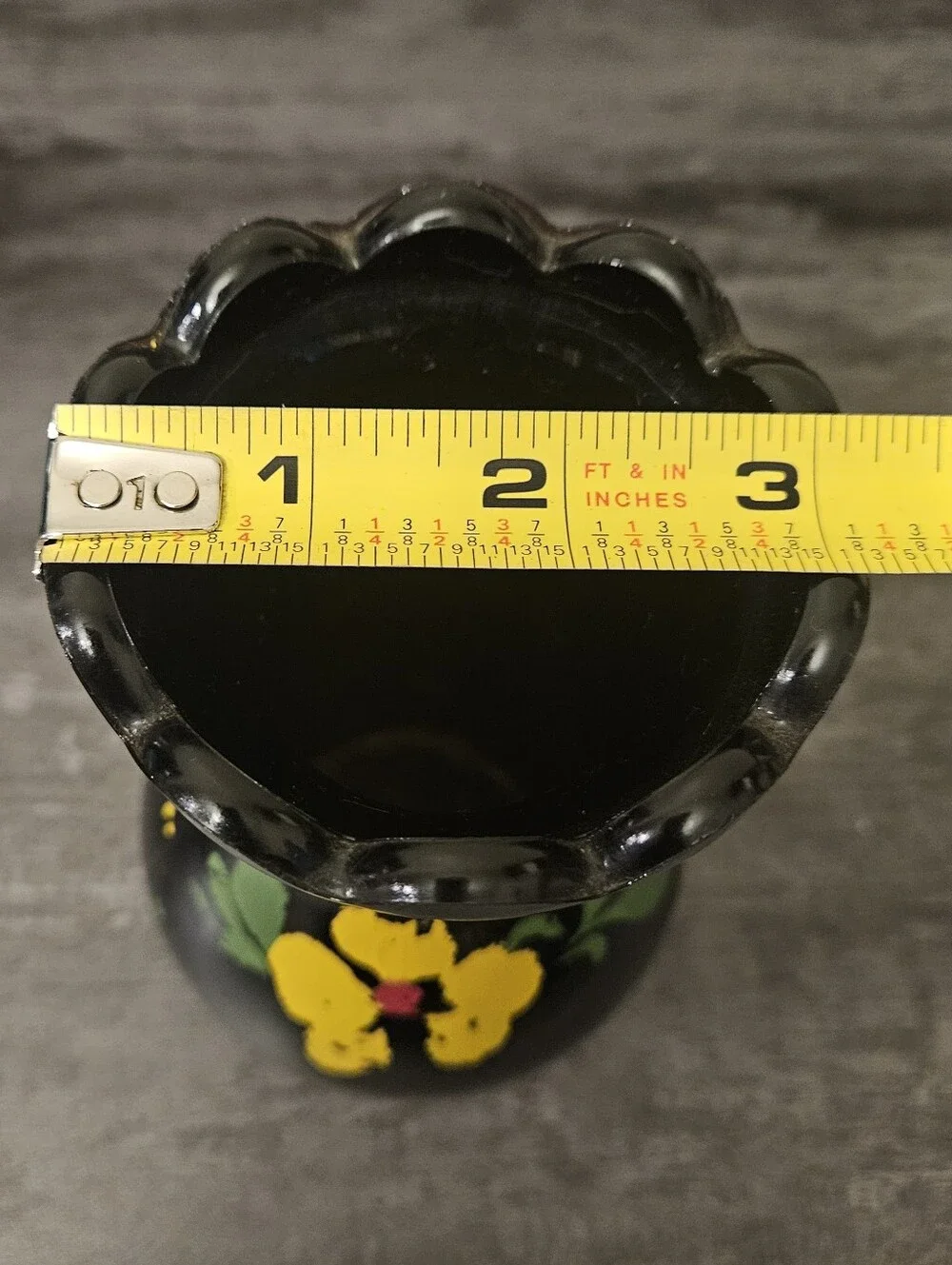 Vintage Black Amethyst Glass Vase Trio